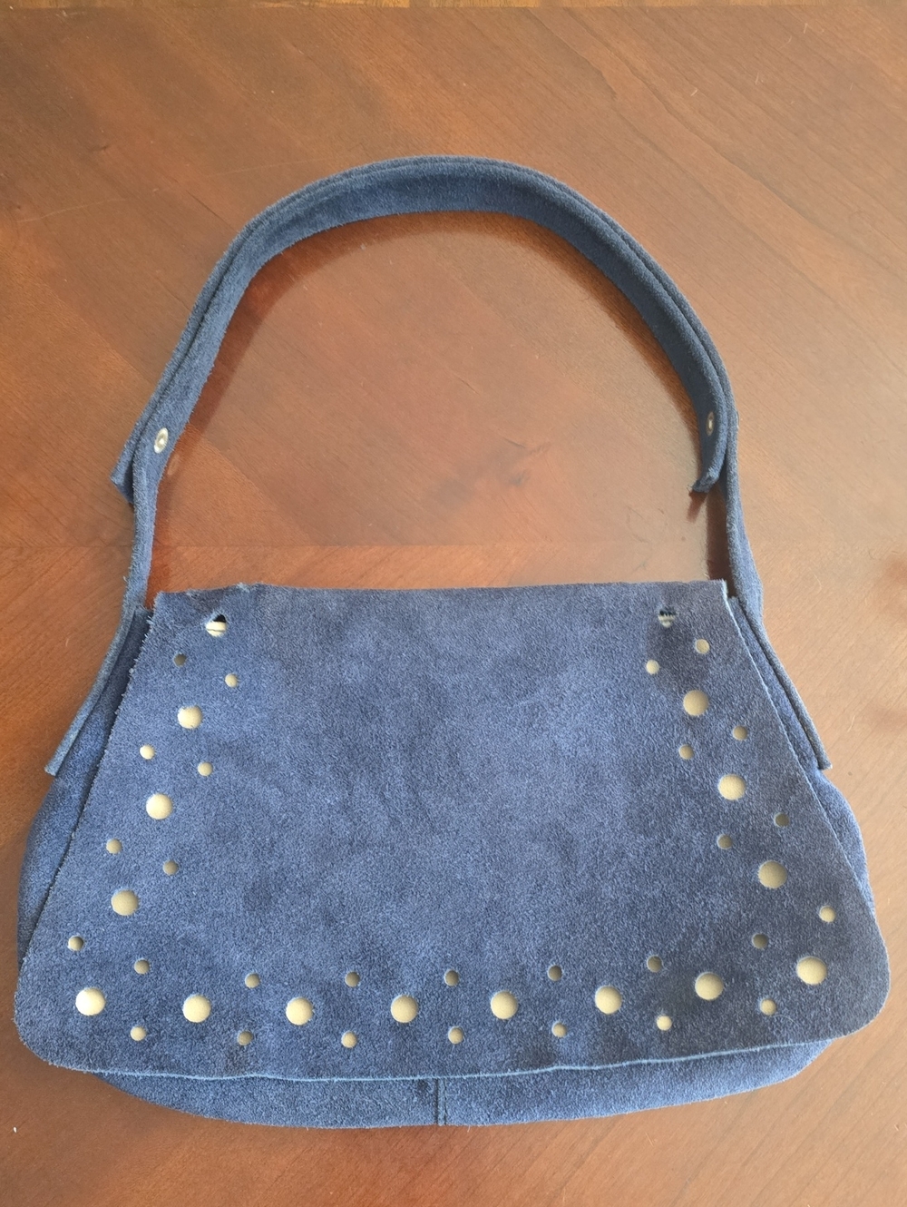 *One Of A Kind* Vintage ARI Navy Blue Suede Boho Shoulder Bag *Rare